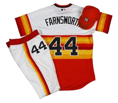 Kyle Farnsworth Game Used Houston Astros Throwback the Clock Full Uniform With Hat (MLB Authenticated)
